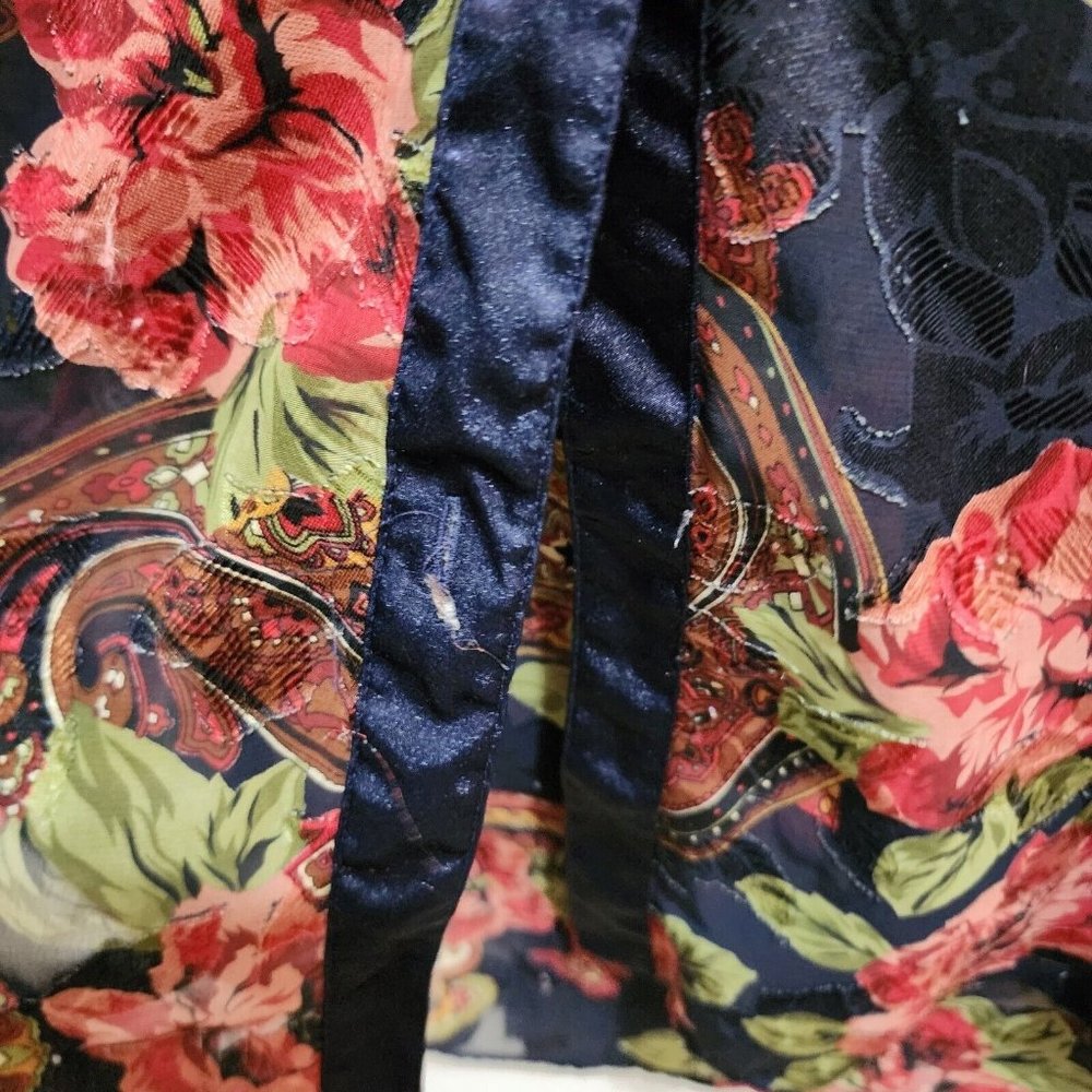 Vintage Victoria's Secret Gold Label Floral Button Up Night Shirt Semi Sheer P/S - Picture 5 of 9